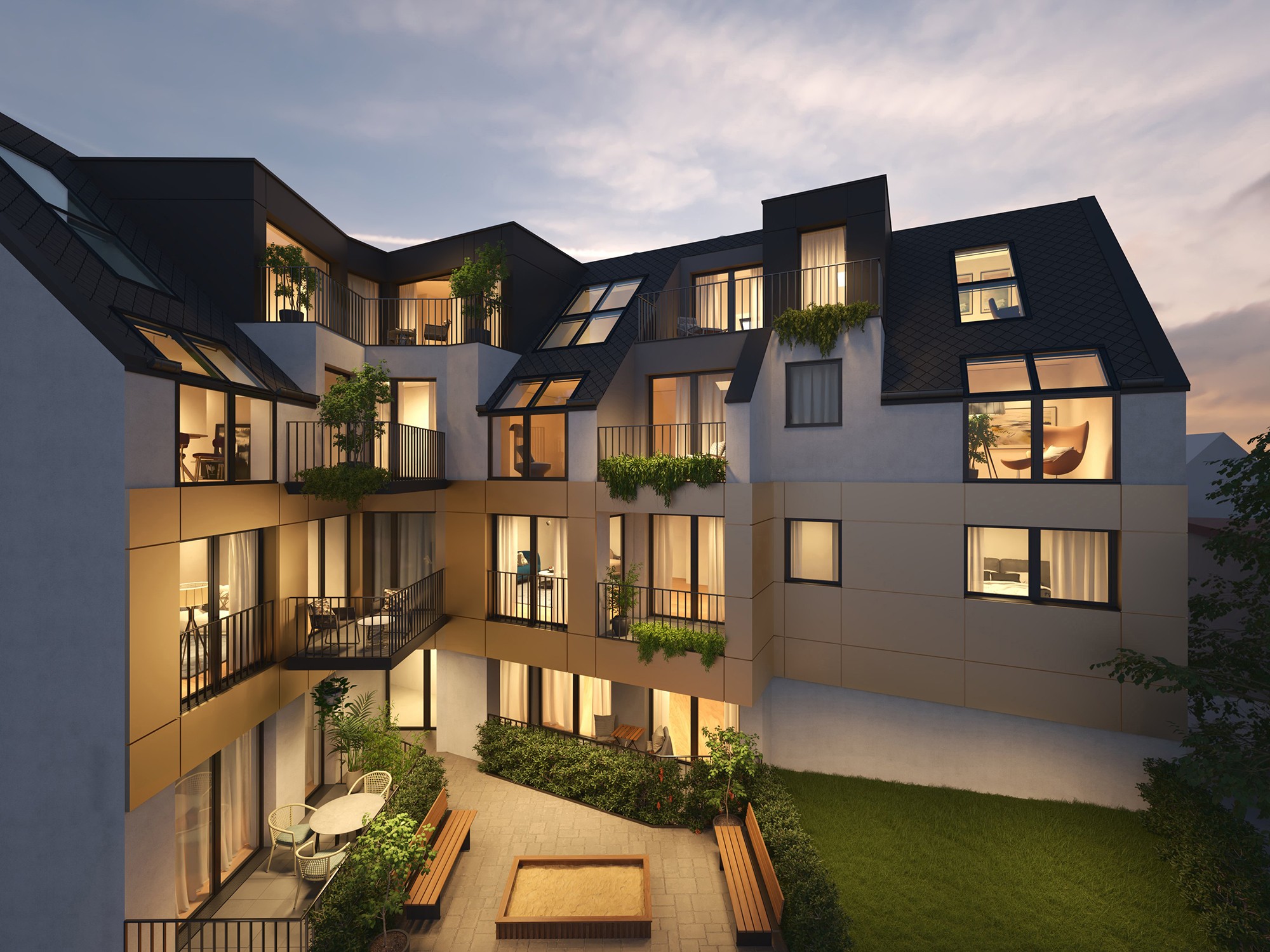 Rendering Dr. Skala Straße Blick in den Garten
