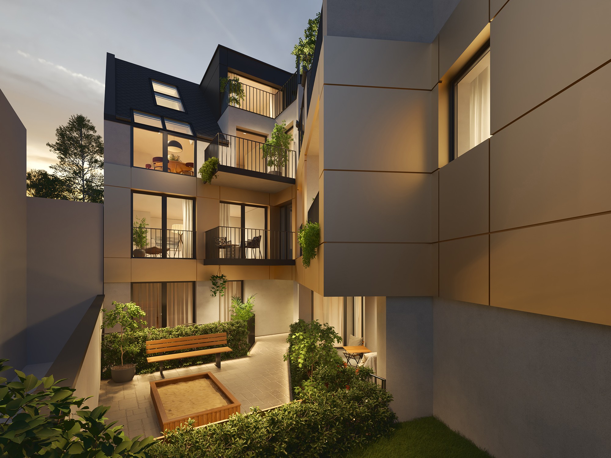 Rendering Dr. Skala Straße Blick in den Garten