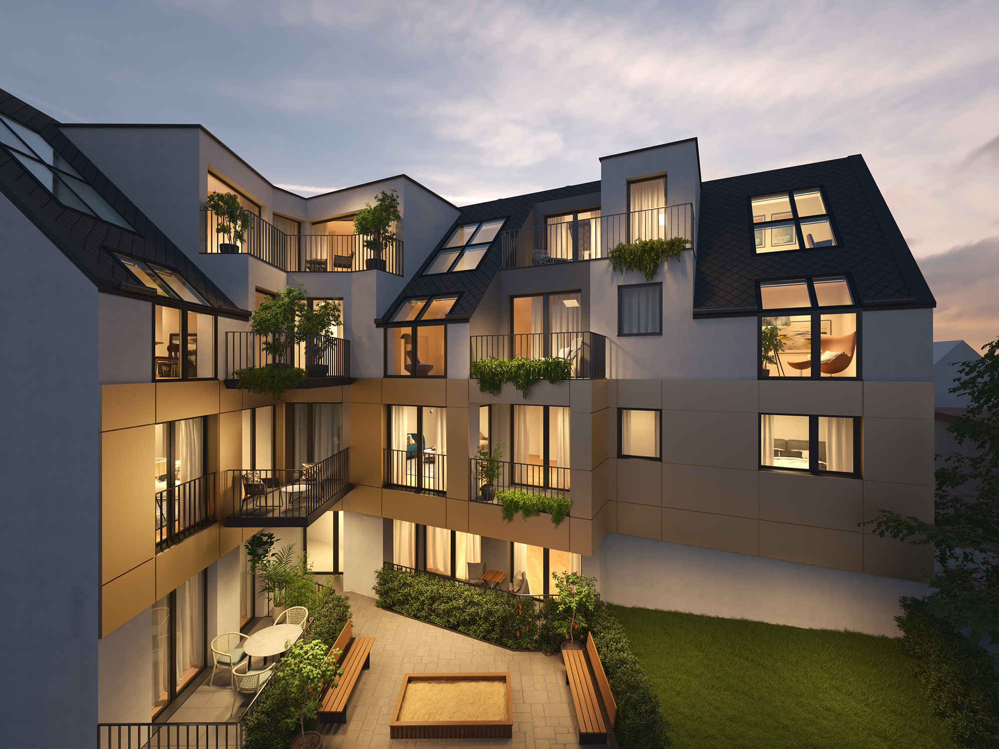 Rendering Dr. Skala Straße Blick in den Garten