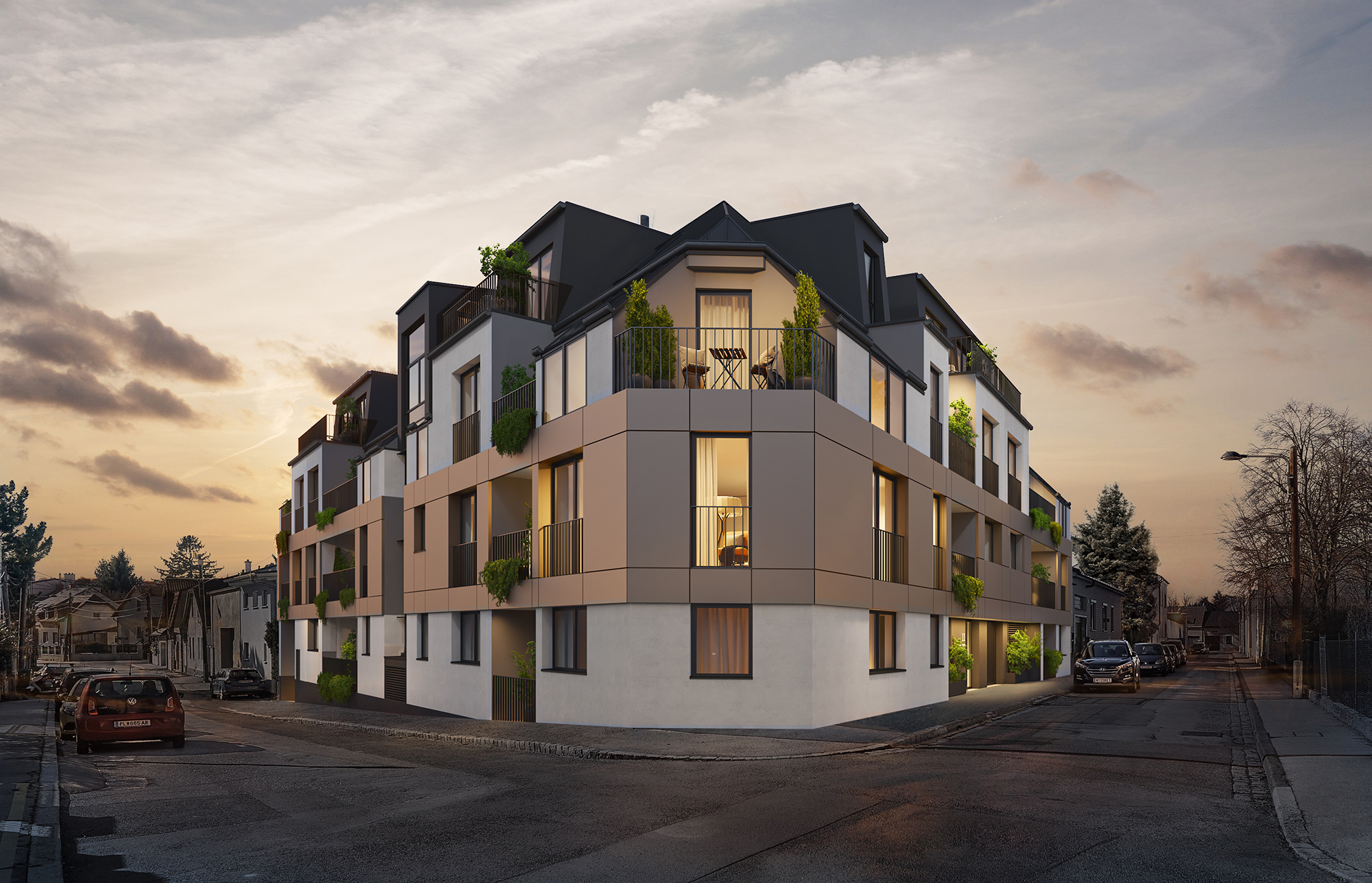 Rendering Dr. Skala Straße Blick auf die Straße